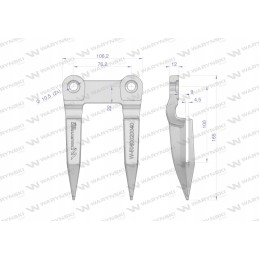 Dviejų pirštų durtuvu grūdintas Bison Record Waryn