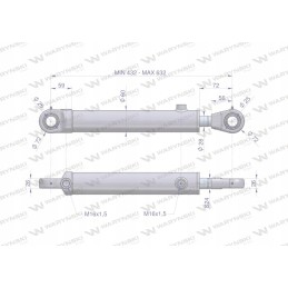Hidraulinis cilindras, 2 eilučių pavara, cjf 50 atrama