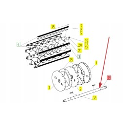 100206475 kūlimo būgno velenas