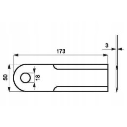 0000600172kr smulkinimo peilis 173x50x3 mm lygus