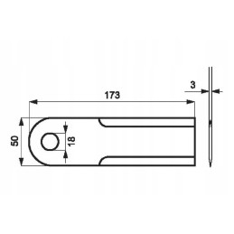 0000600172kr smulkinimo peilis 173x50x3 mm lygus