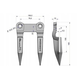 Dviejų pirštų durtuvu grūdintas Bison Record Waryn