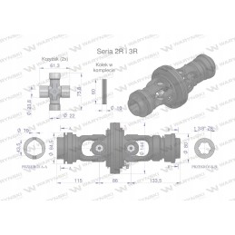 Plataus kampo veleno jungtis, serija 2r 3r, skirta vamzdžiui 43
