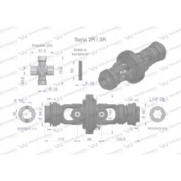 Plataus kampo veleno jungtis, serija 2r 3r, skirta 36 vamzdžiams