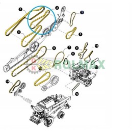 Antraštės pavaros diržas 3hb new Holland case 84061279 1