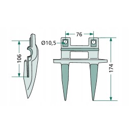 New Holland Case dvigubos antraštės durtuvas 80379720