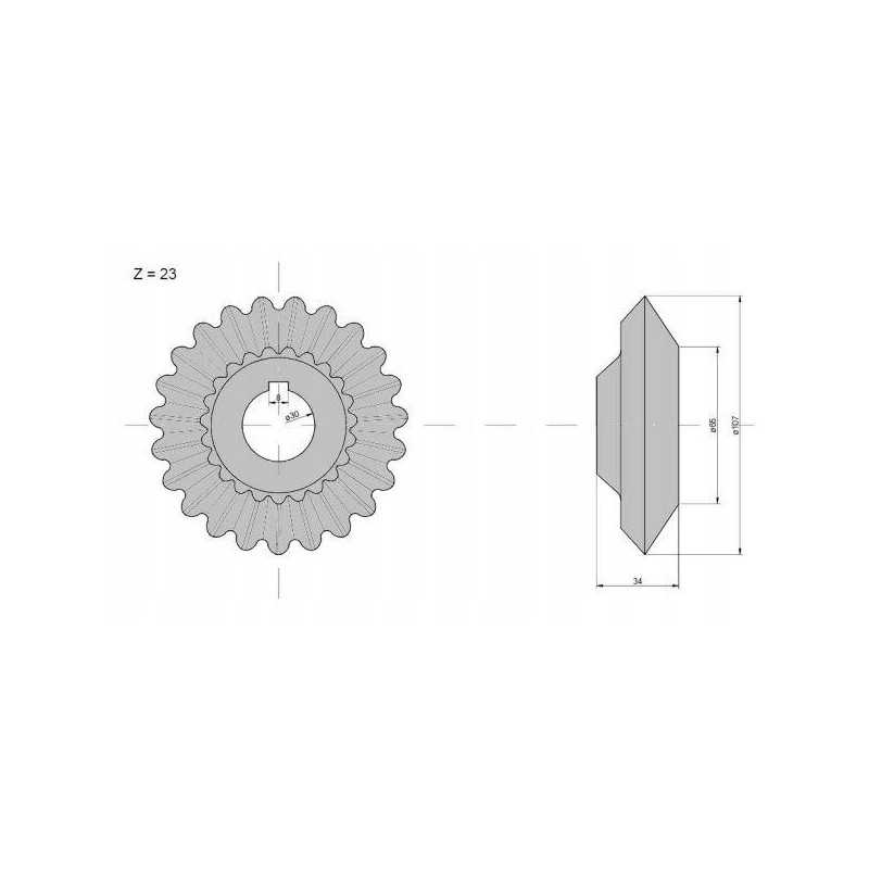 Išmetimo pavaros žvaigždutė iš 23 claas