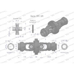 Plataus kampo jungtis, velenų komplektas, serija 2r 3r