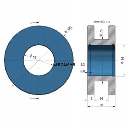 Kėlimo rato kreipiamasis volelis st tipo anga fi
