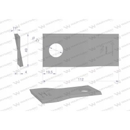 Vejapjovės peilis 112x48x4x22 kairysis 4349690 potti