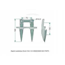Deutz Fahr dvigubas durtuvas 1111306023600 0623675