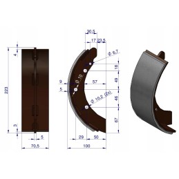 Stabdžių trinkelės, 2 kojinių stabdžių rinkinys, skirtas b