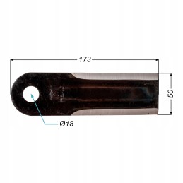 Lygus pašarų kombaino peilis 173x50x4mm fi 18mm Claas JD