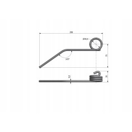 Lankstus pirštas motowdel l 200 mm fi 5 5 mm claas