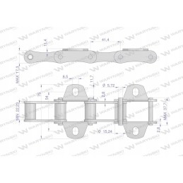 Tiekimo grandinė s45 lapka k1 kas 2 grandys 5m