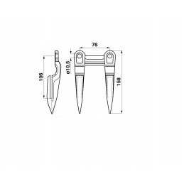 Dvigubas durtuvas john deere h61954 z11298 kaltas