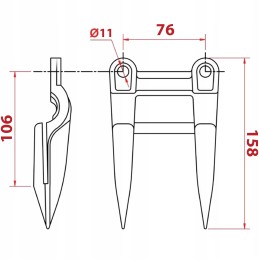 John Deere H61954 Z11228 dvigubas bajonetas