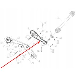 102046289 sraigto pavaros grandinė 12ah 1 x 90 ritinėliai