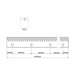 Dešinysis snapelis 1375mm 5 apvalios skylės mf 36 1 vnt
