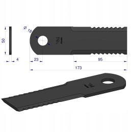 Rotacinis peilis šiaudų smulkintuvas 173x50x4 nh jd mf