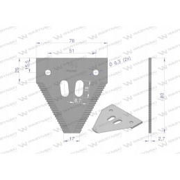 Derliaus nuėmimo peilis su dantytais ašmenimis dubens viršuje