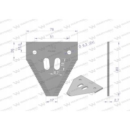Derliaus nuėmimo peilis su dantytais ašmenimis dubens viršuje