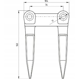 Dvipirštis durtuvas be bizono rekordinio kotelio