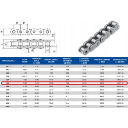 Vienos eilės ritininė grandinė 16a 1 galla 1