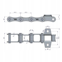 Bizon pasvirusi konvejerio grandinė 506005084