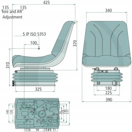 PVC mechaninė amortizacinė sėdynė