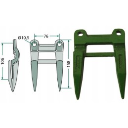 Hedra John Deere Z11228 dvigubas bajonetas