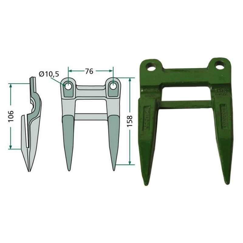 Hedra John Deere Z11228 dvigubas bajonetas
