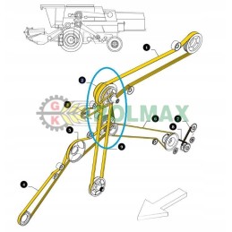 Pas kuliamosios mašinos 4hb new holland case 84817623 vartai