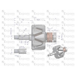 Generatoriaus rotorius ex257000 a120 bizon naujo tipo ex