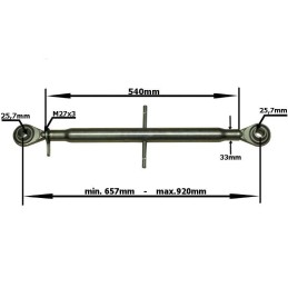 Centrinė viršutinė jungtis 657 920mm 25 7x25 7mm