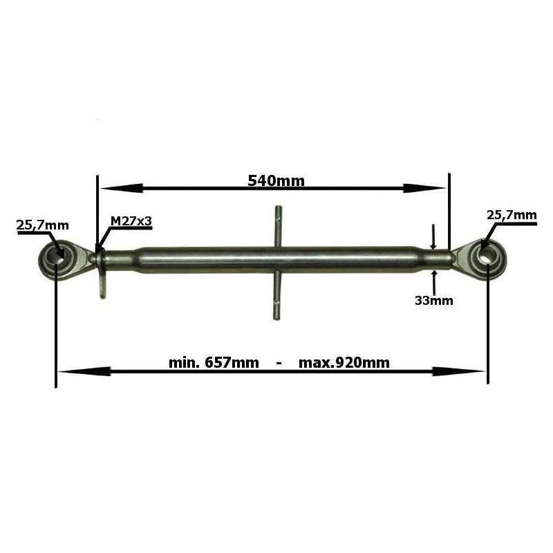 Centrinė viršutinė jungtis 657 920mm 25 7x25 7mm