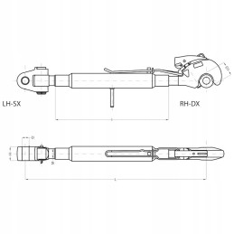 Viršutinė centrinė jungtis su cbm m44x3 cat.3 kabliu