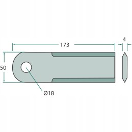 Pašarų kombaino pjovimo peilis 173x50mm df jd nh 16018722