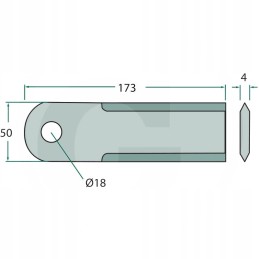 Pašarų kombaino pjovimo peilis 173x50mm df jd nh 16018722