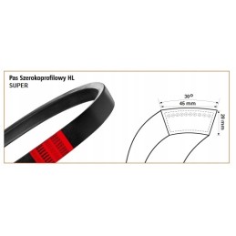 HL SUP 3200 trapecinis diržas, itin plataus profilio diržas