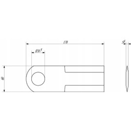 Šiaudų smulkintuvo peilis 178x60x5 mm arba 30 mm