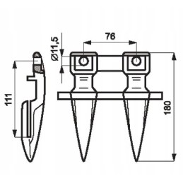 Claas 676235 dvigubos antraštės durtuvas
