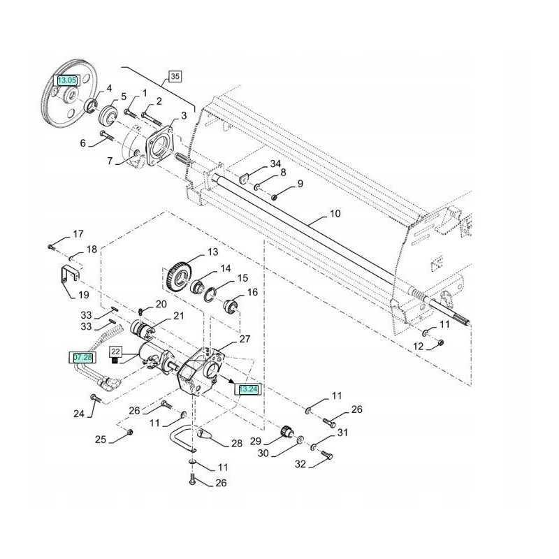 New Holland CX 84071671 CNH kolektoriaus pavaros velenas