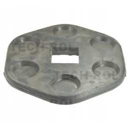 Skydas, pernešantis šešiakampį Annos žemių kombainą