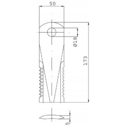 Šiaudų smulkintuvo peilis 170x50x5 mm arba 18 mm