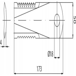 Šiaudų smulkintuvo peilis 173x50x4 mm arba 18 mm