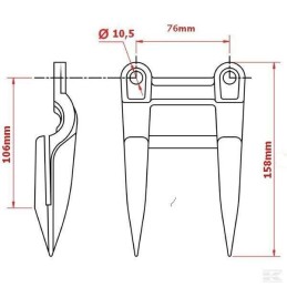 John Deere Z11228 dvigubo piršto durtuvas