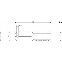 Dantyta skaitiklio ašmenys 195x50x4 mm
