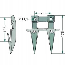 Massey Ferguson dvigubas bajonetas, seno tipo 609993M9