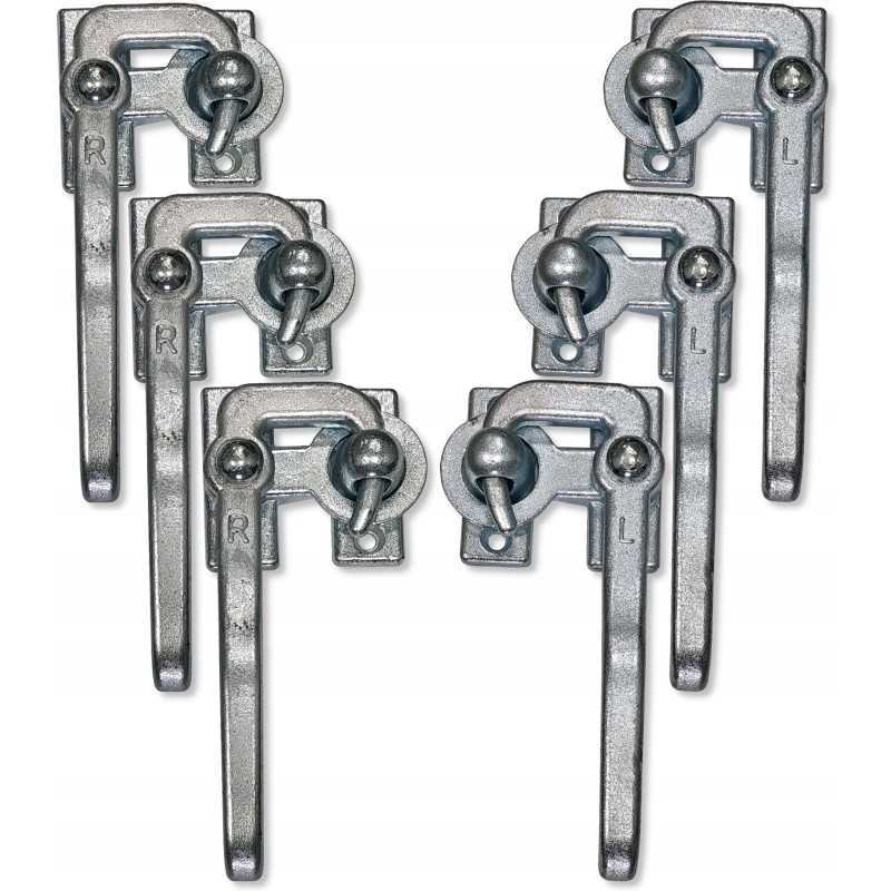 Priekabos spaustukų rinkinys 3 pusėms, cinkuotas, kairėje ir dešinėje